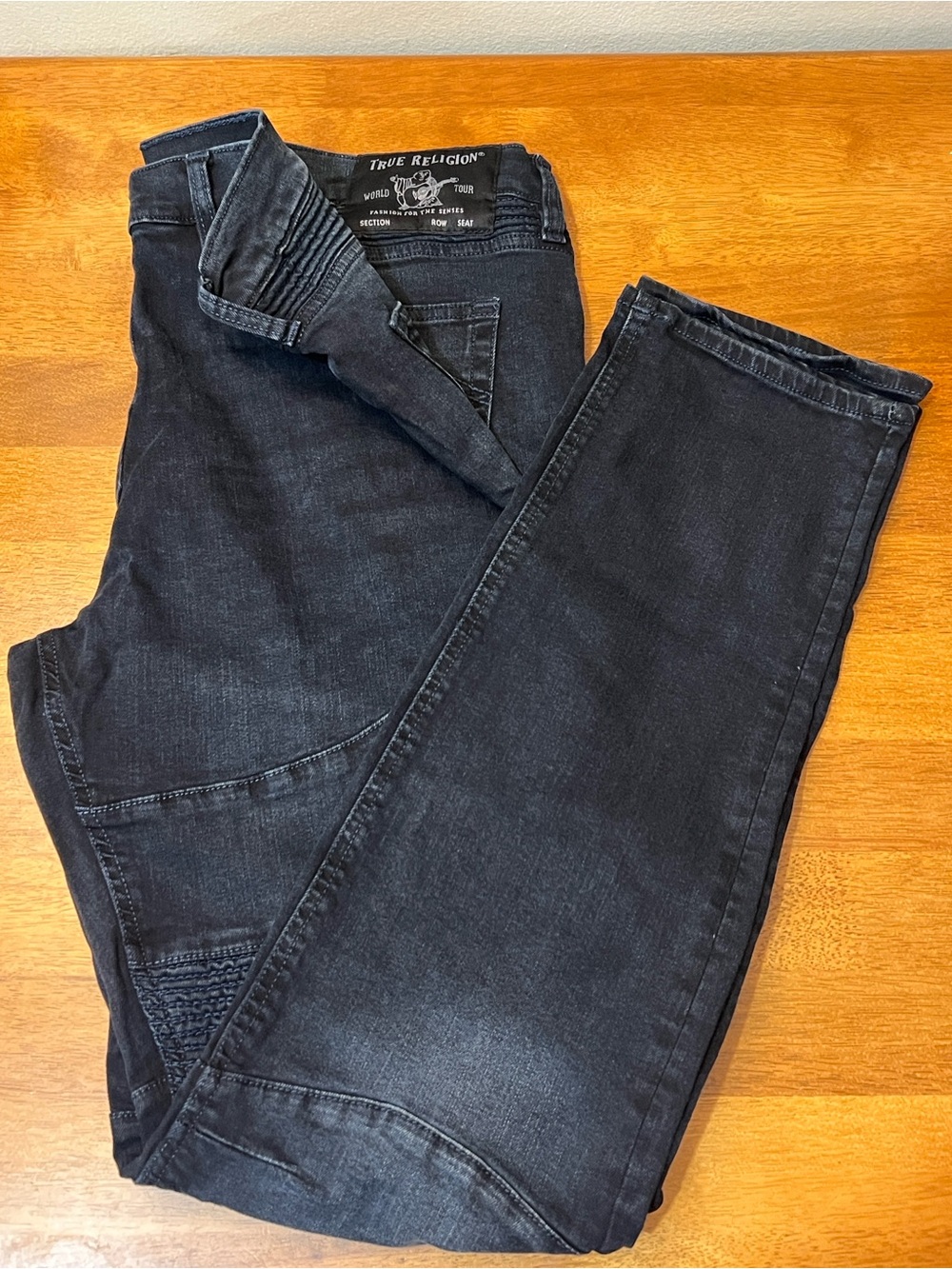 True Religion ROCCO Men’s Black Denim Jeans Size 36X34